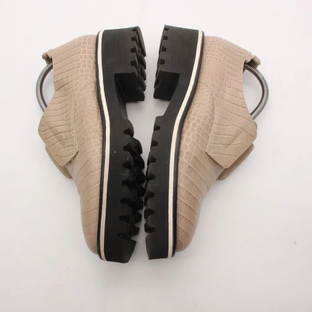 M. Gemi The Gianna Taupe Women's Size EU 41 Croco Printed Leather Slip On - Picture 8 of 10